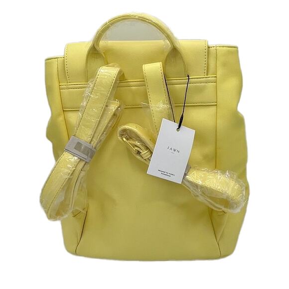 Fawn Design Faux Leather The Cinch Backpack with Dust bag in Citro - Picture 2 of 8